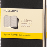 MOLESKINE - CAHIER NOTEBOOK | SET OF 3 | GRID | POCKET | BLACK
