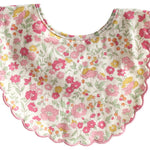 Alimrose scallop bib in Rose Garden floral