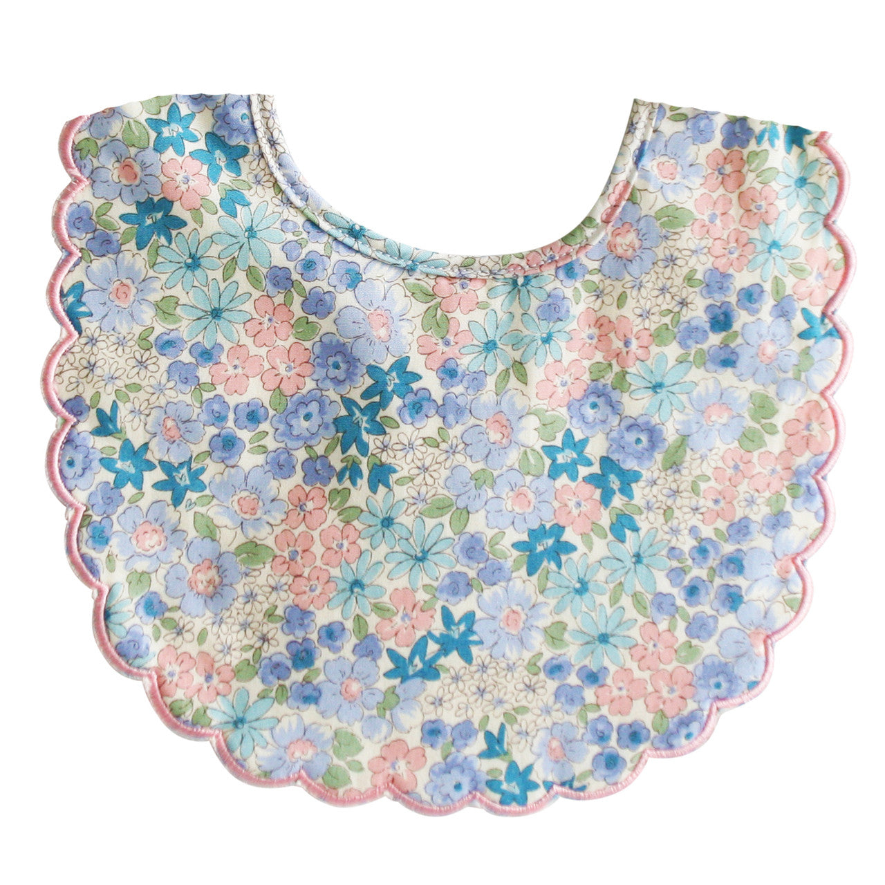 Alimrose scallop bib in Liberty Blue floral