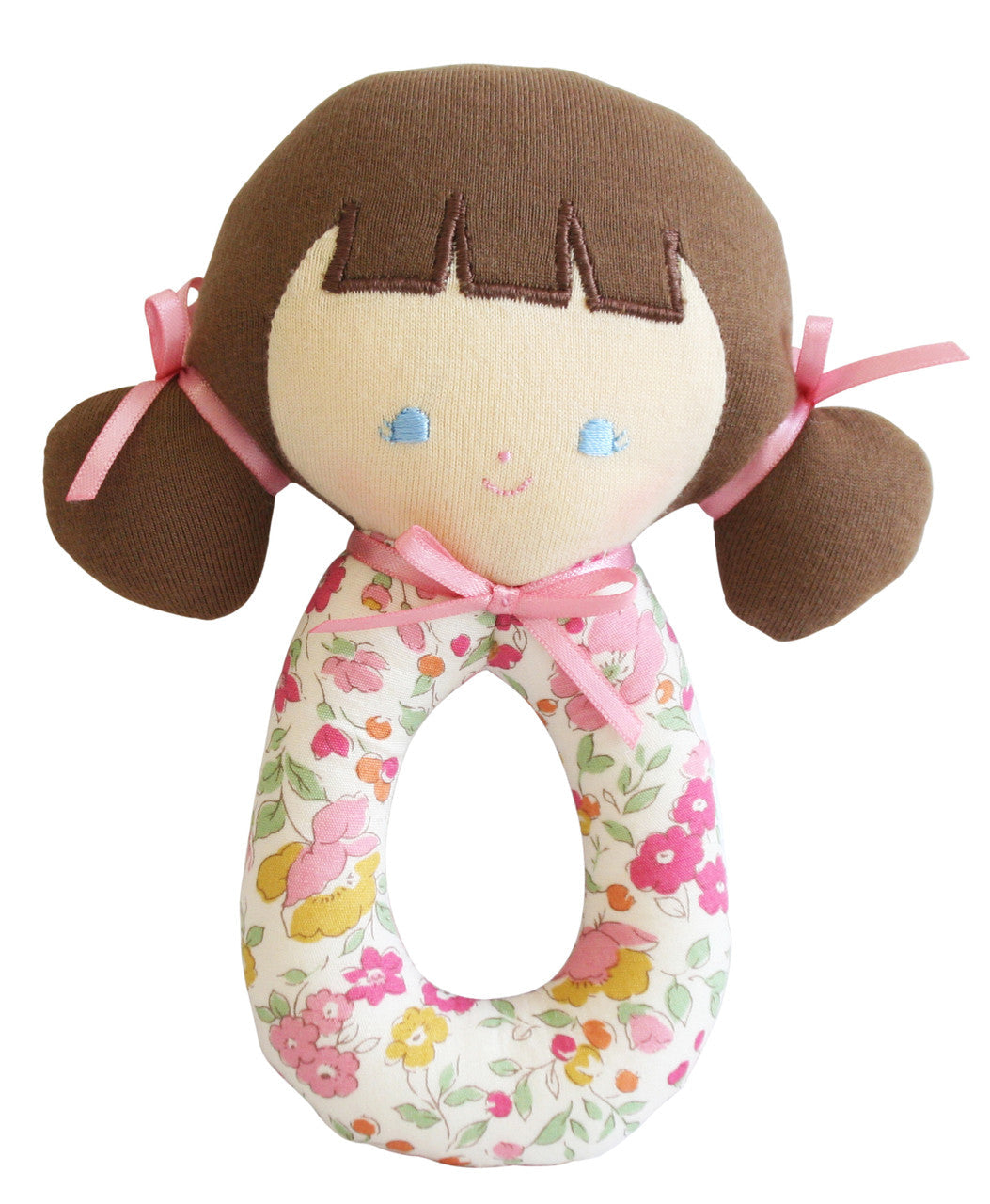 Alimrose Audrey grab rattle ring handle detail